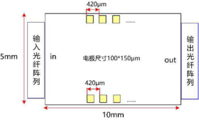 SOI芯片可調光濾波器陣列尺寸圖